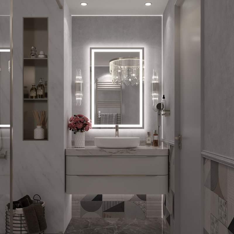 Miroir de salle de bain Molly Framelss, 36 po x 24 po, Transparent