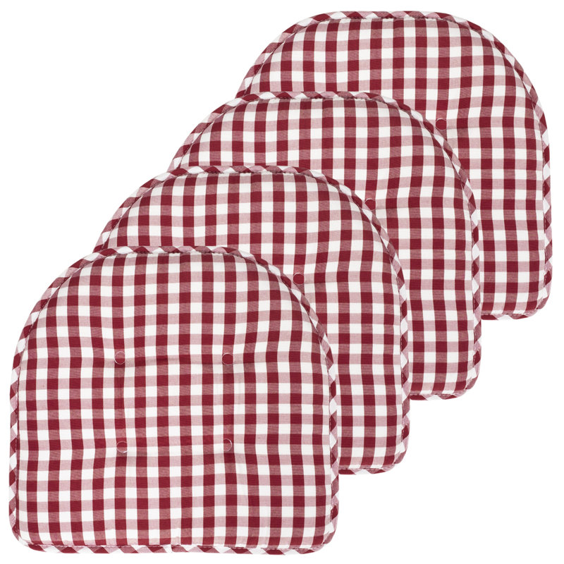 Coussin de coussin d'intérieur antidérapant Buffalo, Vin / blanc, Paquet de 4