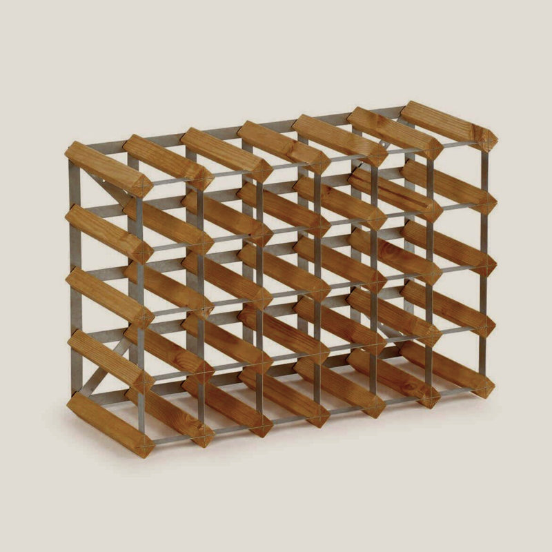 Eastleigh 30 Bottle Solid Wood Floor Wine Bottle Rack, Light Oak