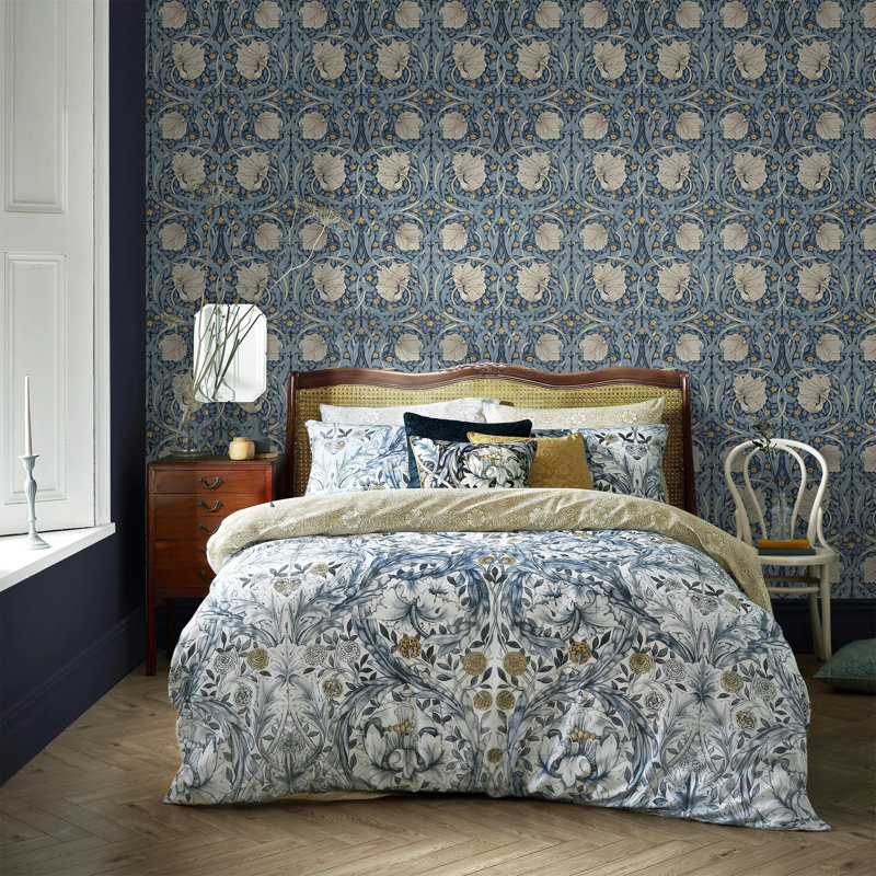 William Morris At Home Pimpernel Floral Wallpaper, Blue