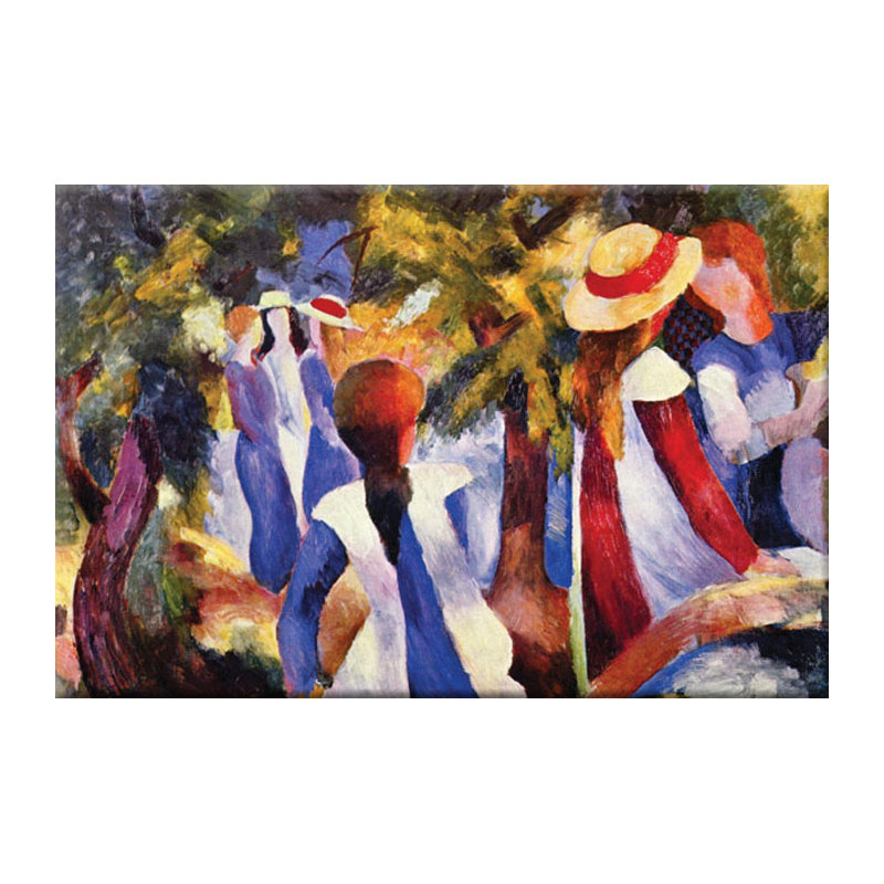 «Girls in the Open By August» par August Macke, reproduction d'art, H 44 po x l 66 po x P 1,5 po