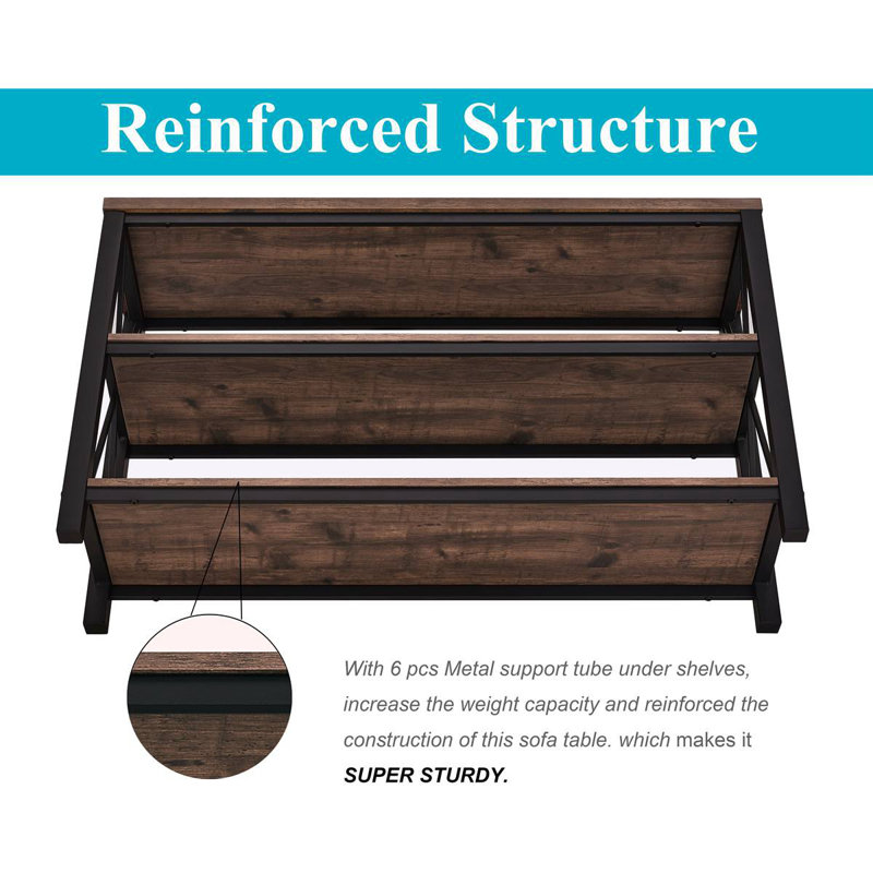 Aust 47.24'' Console Table, Rustic Oak