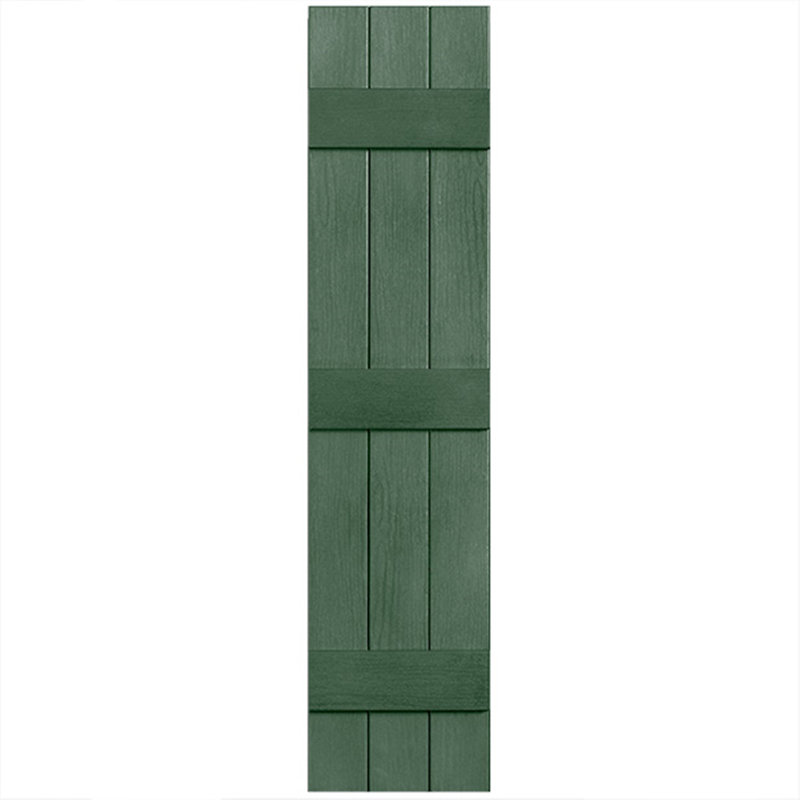 Trois lattes fermées, trois planches fermées en vinyle, Vert, 43 po