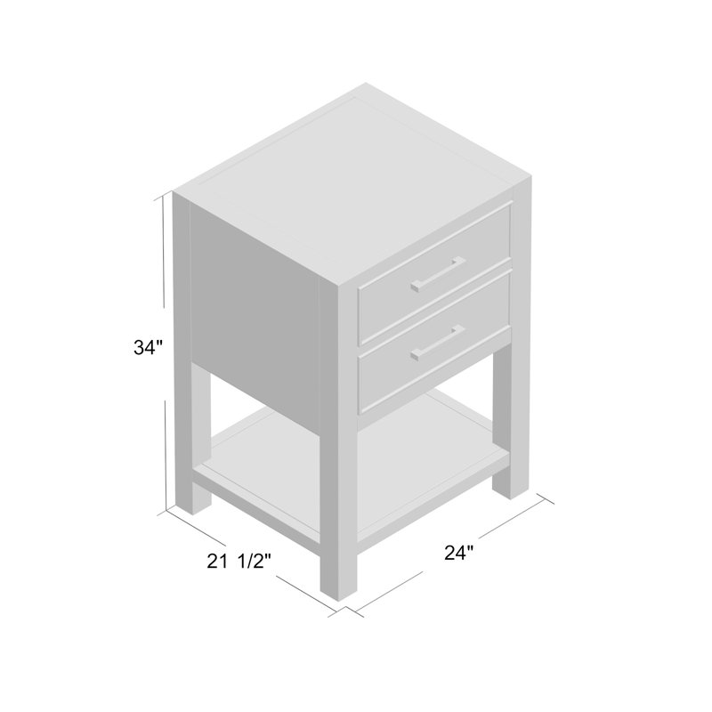Brooks 24'' W Single Bathroom Vanity Base, Chilled Gray