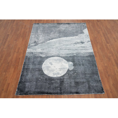 Tapis gris clair lunaire 6 x 8 Lunar Elegance