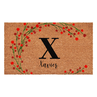 Paillasson baies de Noël personnalisées, lettre X