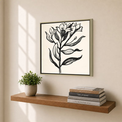 «Ink Flower I Cream» par Sara Zieve Miller - Impression sur toile