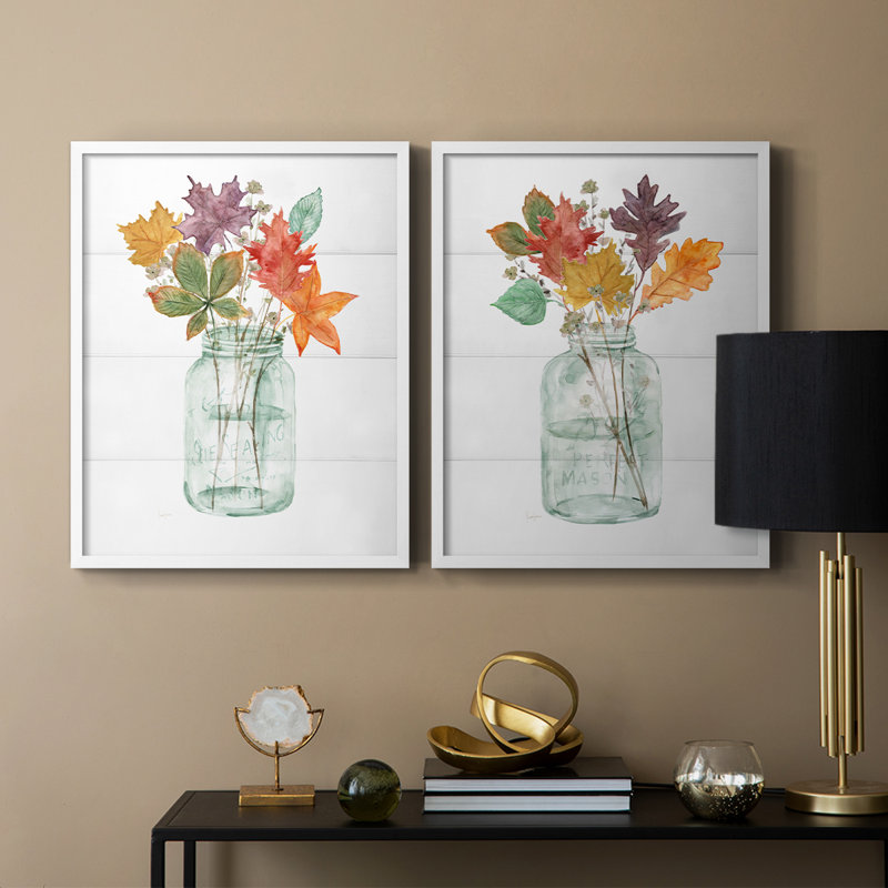 «Harvest Home Leaves I», reproduction encadrée de qualité supérieure - prête à être accrochée - aucun clou requis - aucun clou requis
