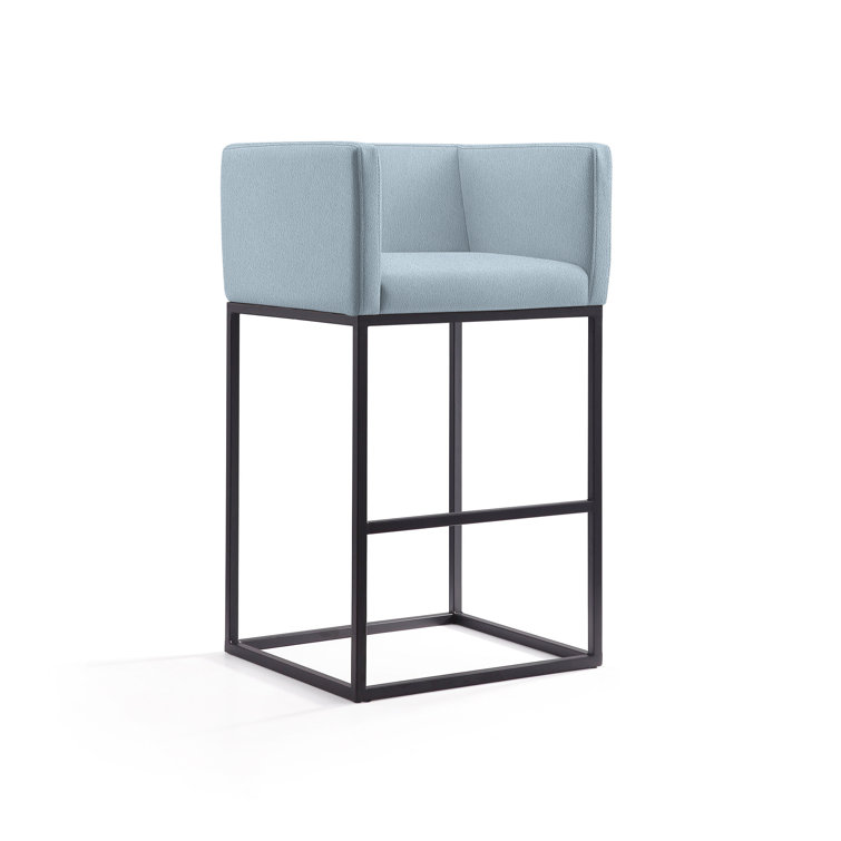 Upholstered Counter Stool with Metal Frame