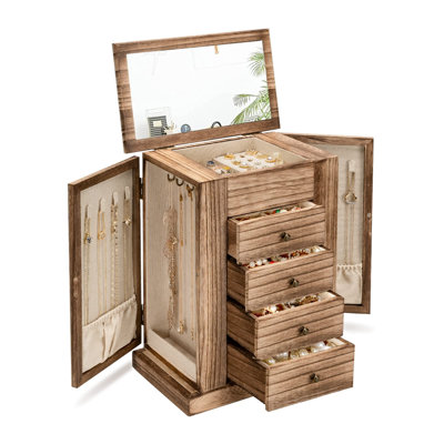 Jewellery Cabinet with Mirror Jewelry Armoire