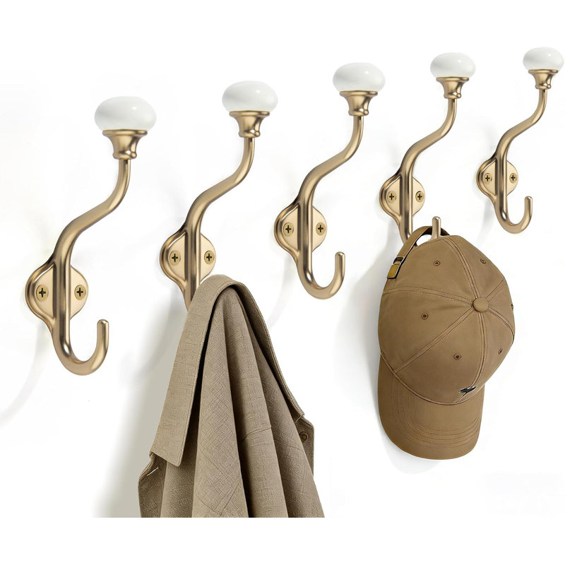 Portemanteaux - Ensemble de 5 crochets à serviettes bronze champagne