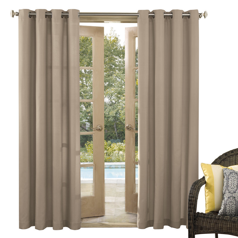 Jarious Room Darkening Curtain Single Panel, Khaki