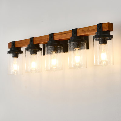 5-Light Wall Lamps with Glass Shades for Bathroom, Kitchen, Dining Room