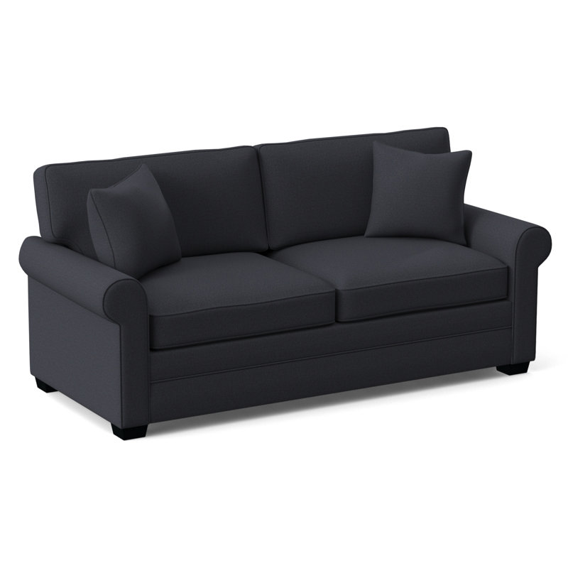Bedford Sofa, Black Finish, White Performance Fabric; 0851-94