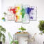 «World Map Rainbow Splatter World Map», reproduction sur toile 4 pièces par Naomi Heart-93060149