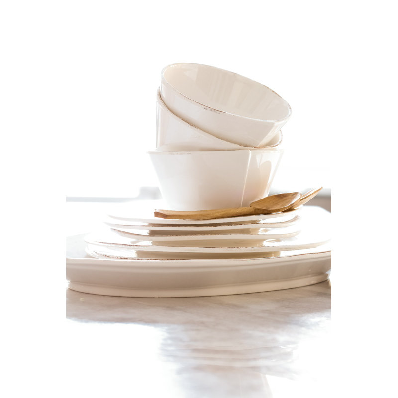Lastra Handmade Stoneware Dinner Plate, Linen