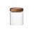 10 Strawberry Street Everyday Acacia 3-Piece Glass Canister Set W. Tray, Round