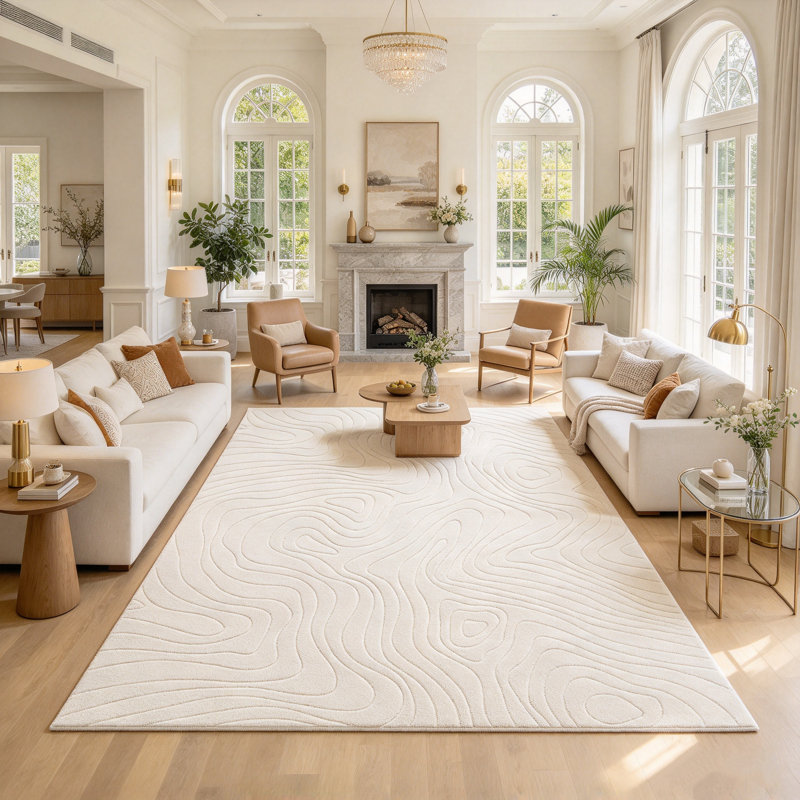 Tapis d'intérieur moderne antidérapant lavable Modern, Rectangle 72 po x 108 po