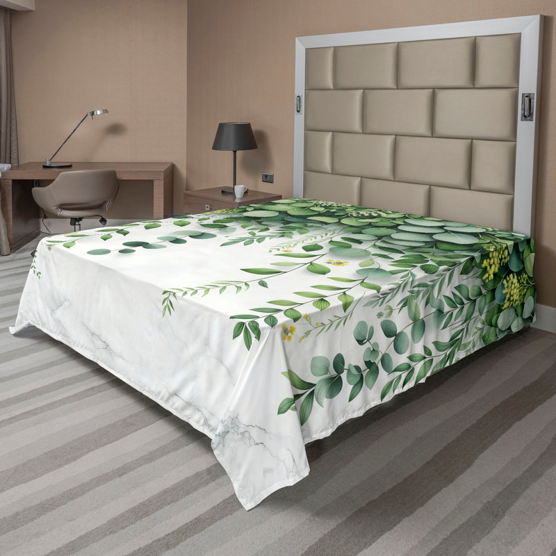 Polyester Floral Flat Sheet, California King