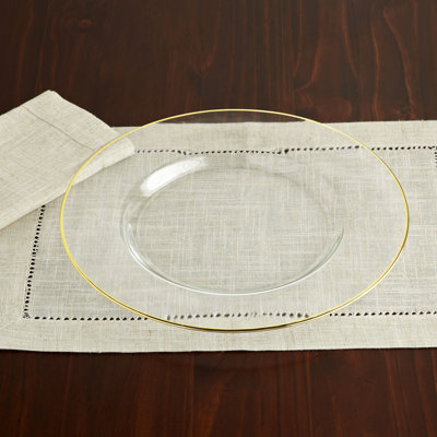 Flores Glass Charger 13"D