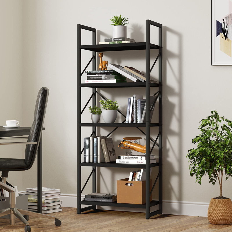 Wynston 23.6'' W Metal Shelving Unit, Black