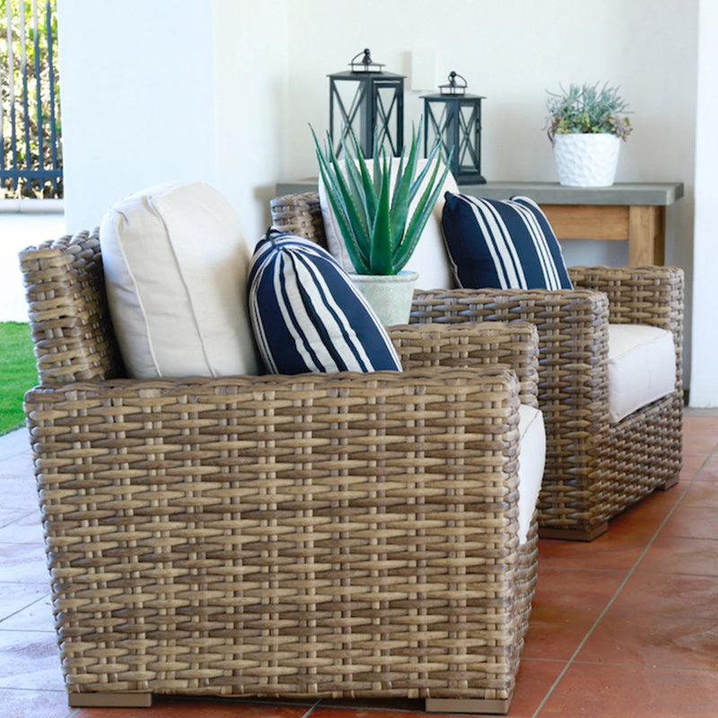 Havana Outdoor Patio Lounge Chair with Sunbrella Cushions, Canvas Skyline Sunbrella®