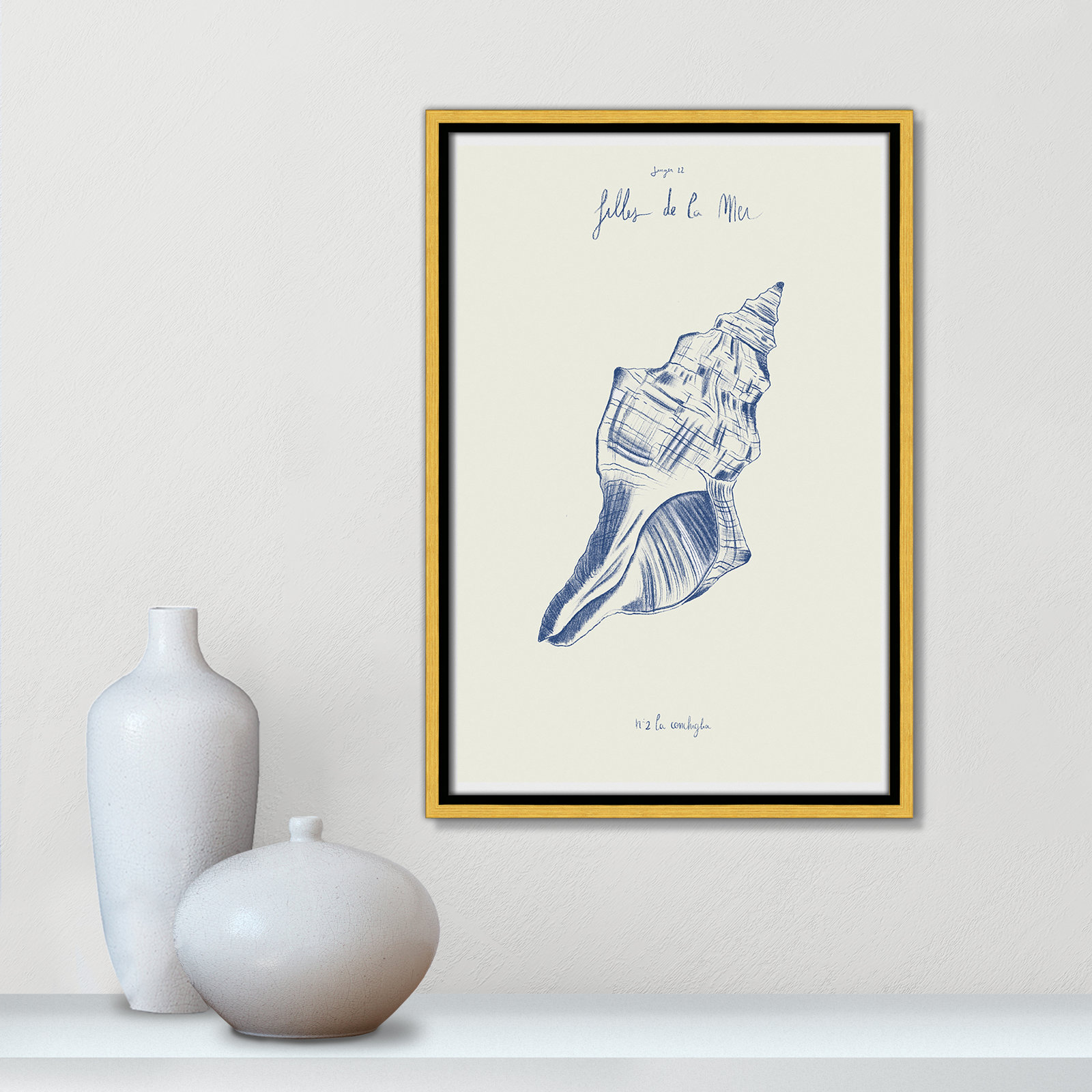 Filles de la mer II Print by Mora, 19.5" H x 13.5" W, Gold Floater