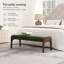 Banc rembourré long, banc de siège polyvalent moderne avec revêtement en tissu doux et respirant et pieds en bois massif durable