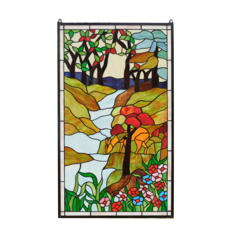 Panneau de fenêtre en verre teinté à la main