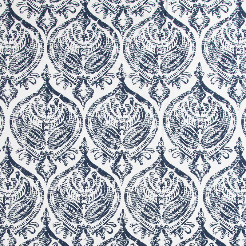 Ensemble d'édredon décontracté 100% coton à imprimé médaillon bleu marine Prosper, Édredon simple + 1 taie décorative
