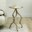 Round Gold End Table for Living Room Furniture, 60cm Tall Metal Sofa Side Table, Bedside Table