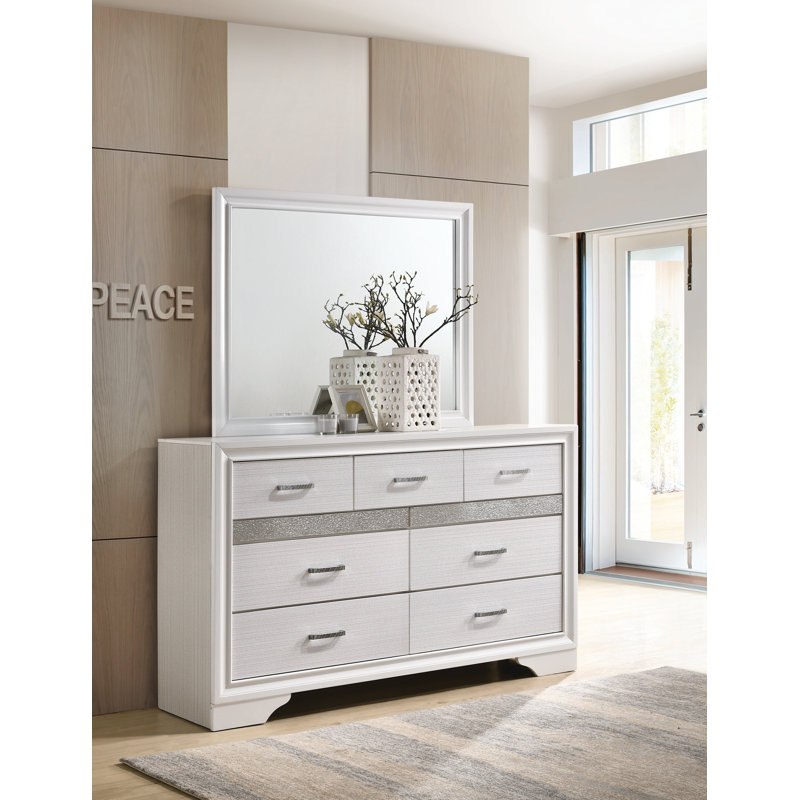 Commode double 7 tiroirs avec miroir Khylee