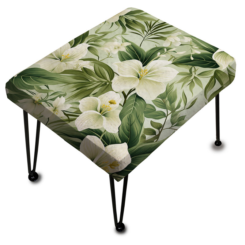 Minimaliste à motif floral tropical II - repose-pieds rectangulaire tropical