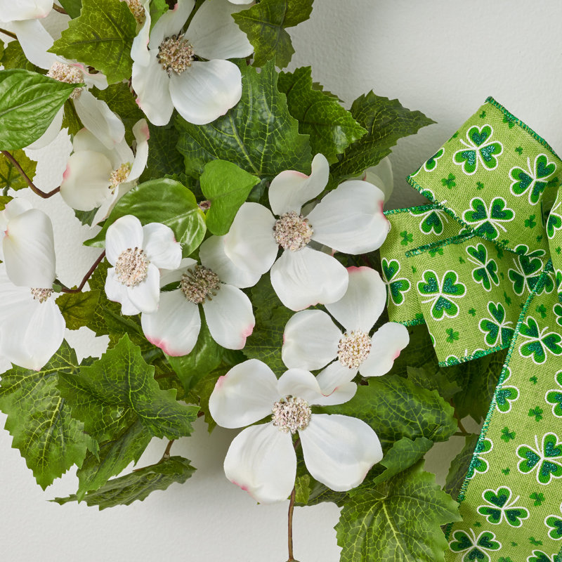 Handcrafted Faux Dogwood 20'' Wreath