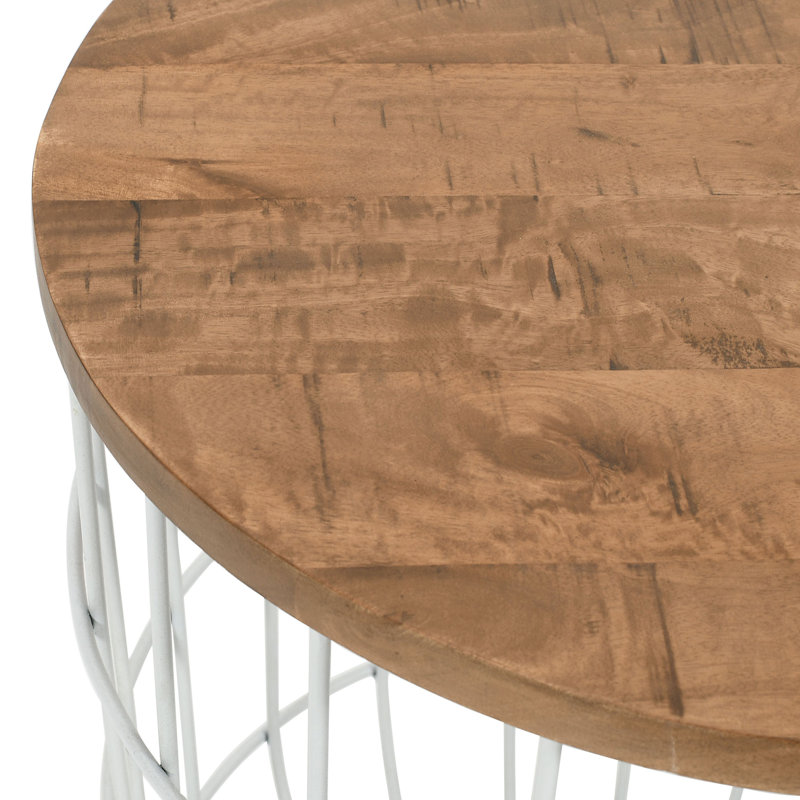 Deaundre Solid Wood Top Nesting Tables, White