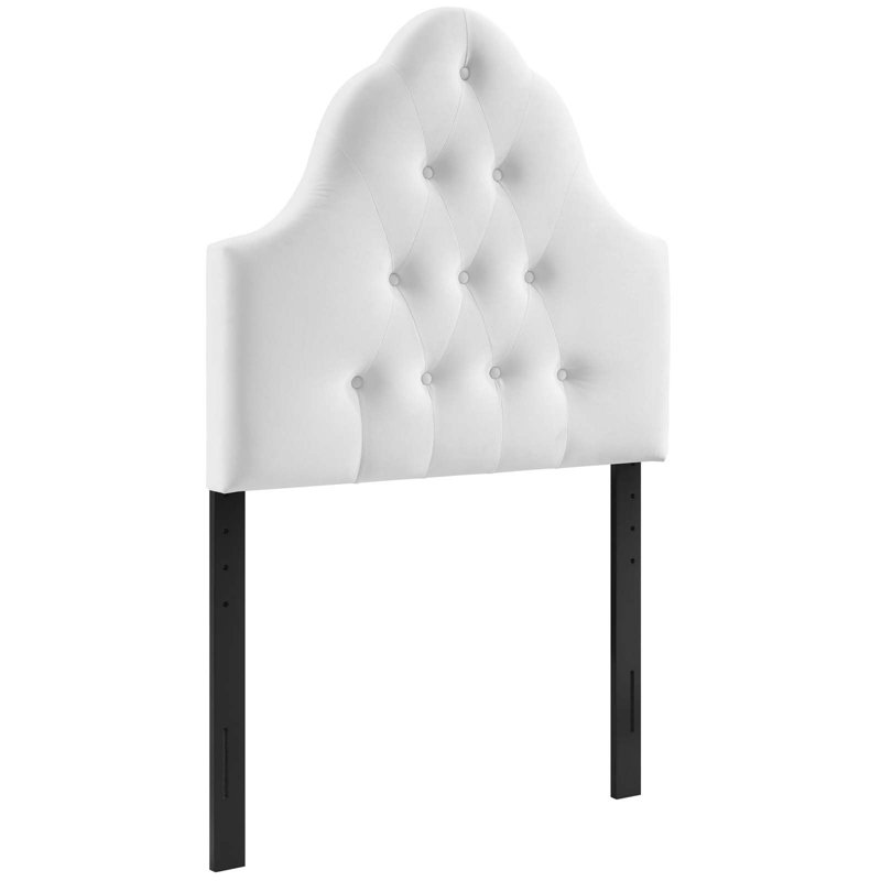 Sovereign Diamond Tufted Performance Velvet Headboard by Modway, Twin, White