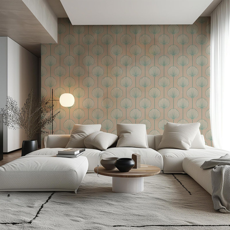 Deco Lily Large - Pink Sand Wallpaper, Self-adhesive, Pink