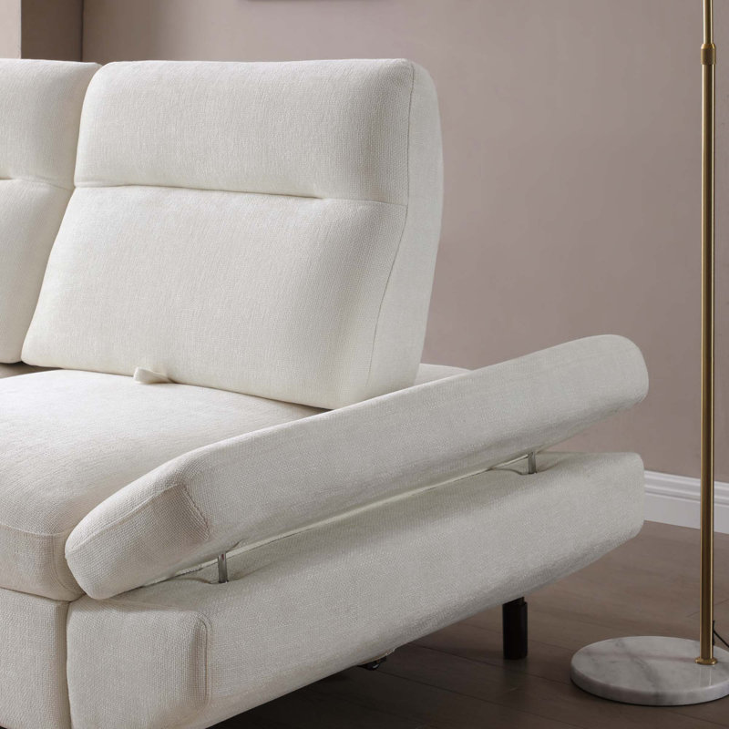 Canapé-lit, canapé-lit convertible coulissant 3 en 1, futon doux avec dossier réglable, canapé en chenille pour le salon / bureau / appartement