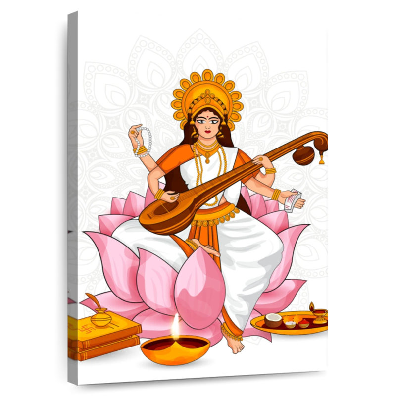 Adella Goddess Saraswati, 51" H x 34" W