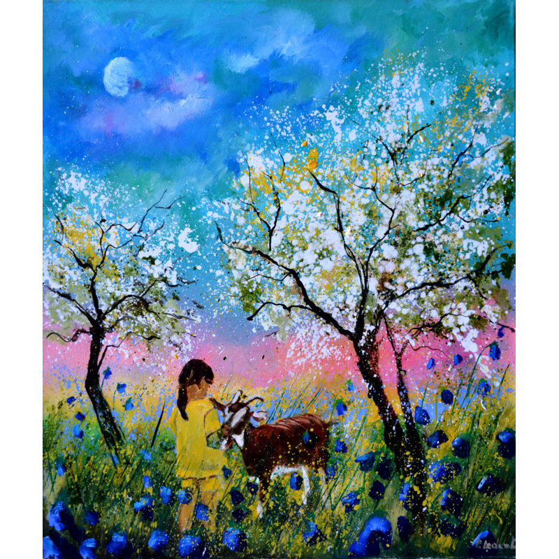 Meeting In The Garden Print by Pol Ledent, 31.25" H x 25.25" W x 0.875" D