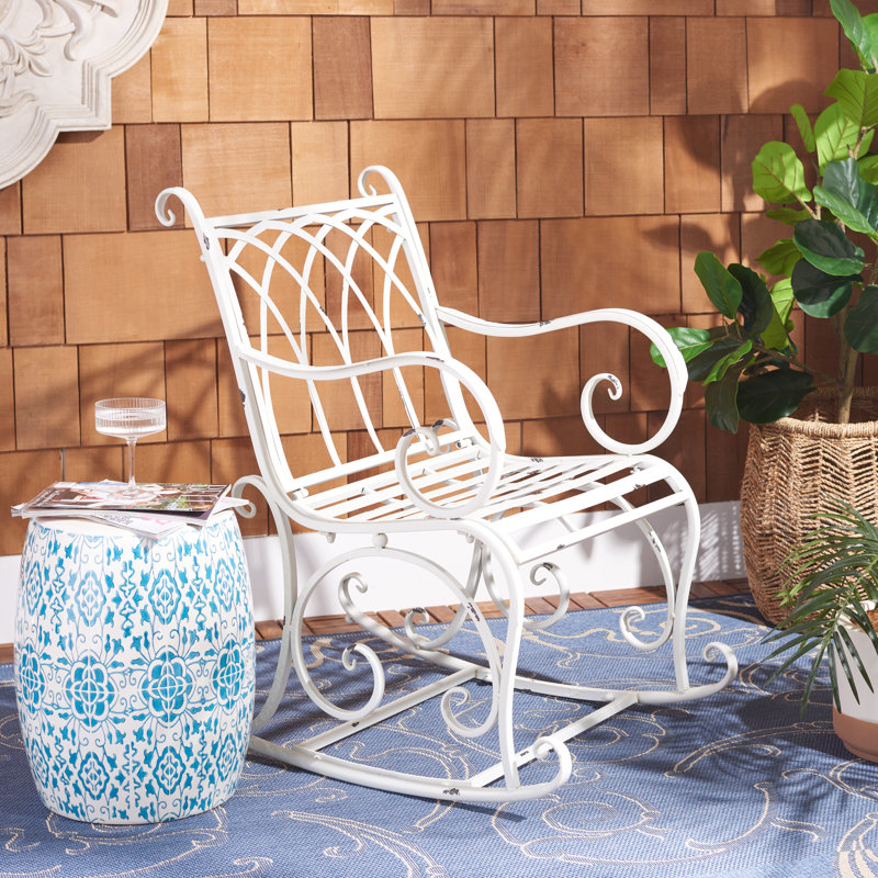 Astoria Grand Medrano Rocking Chair, Antique White