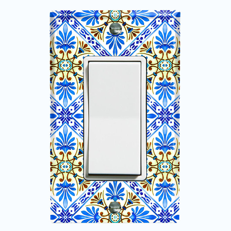 Plaque murale berçante Elegant Tile 1-Gang, Bleu
