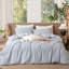 Ensemble de housse de couette en vichy Moomee 100% coton délavé-115836940-115836941