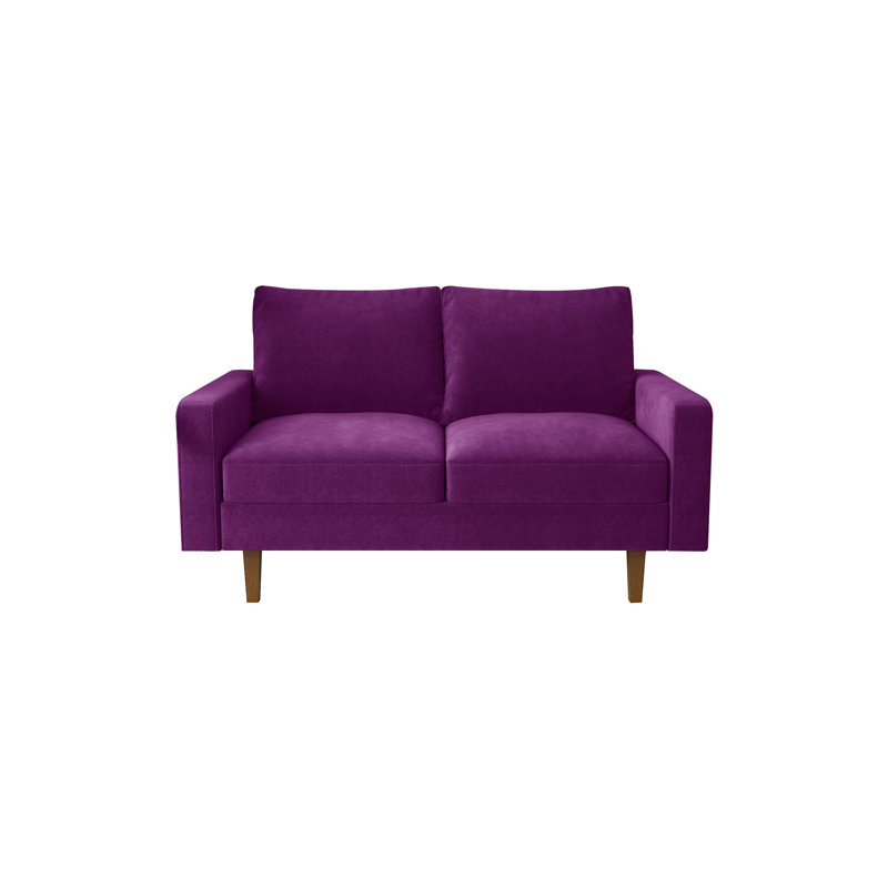 Jekori 59'' Velvet Loveseat, Eggplant Velvet