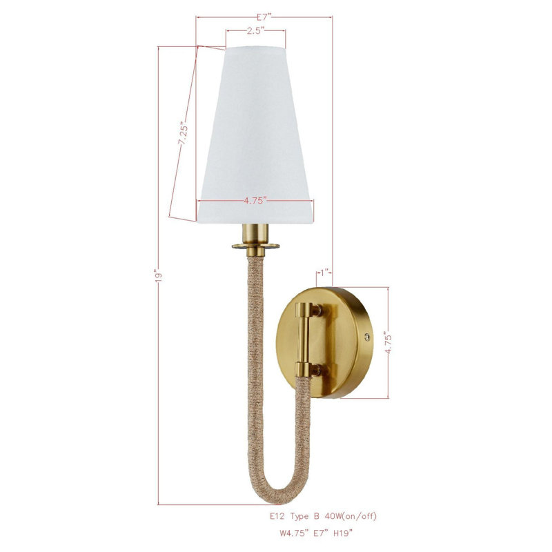 Tatum Metal Plug-in Wall Sconce, Gold