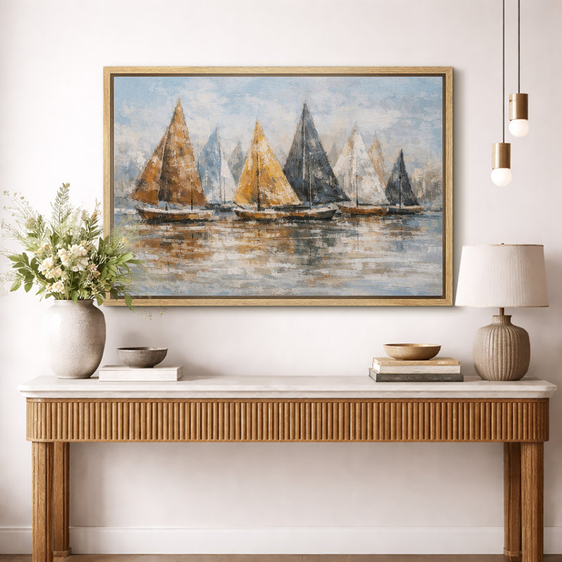 Voilier, art côtier, photos de salon nautique, impression encadrée sur toile, H 24 po x l 36 po x P 1,5 po, Cadre naturel