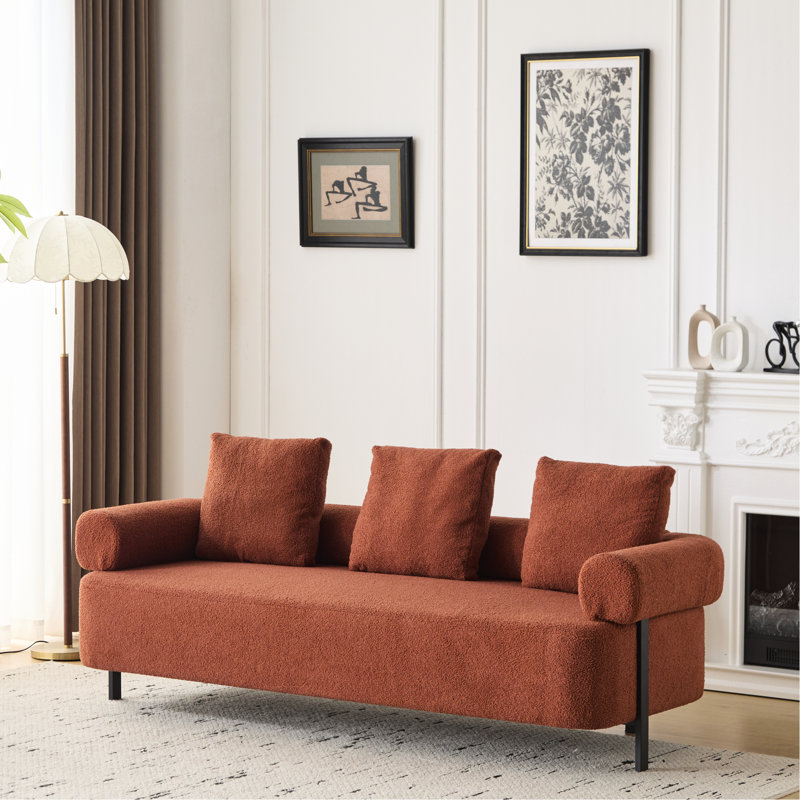 3 orange, 78 pouces de long, avec 3 coussins pour le salon, la chambre à coucher, un appartement - confortable et polyvalent