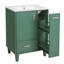Meuble-lavabo vert 24 po avec lavabo et armoire, bois massif et panneau de fibres à densité moyenne, tiroir profond, panier coulissant | Idée cadeau-1799948078