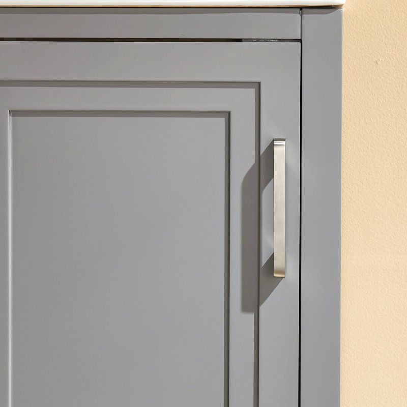Meuble-lavabo simple autoportant de 18 po avec plateau entièrement assemblé
