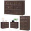 Ensemble de chambre Aastha 4 pièces, marron - Commode 6 tiroirs et 5 tiroirs et 2 tables de chevet 3 tiroirs-1893285356-1893285359